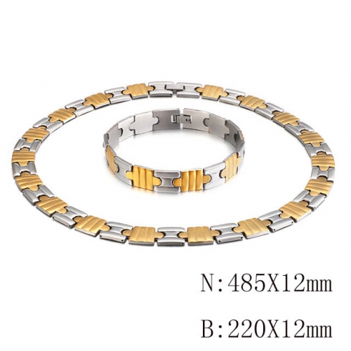 Wholesale Jewelry Sets Stainless Steel 316L Necklace & Bracelet Set NO.#SJ113S103485
