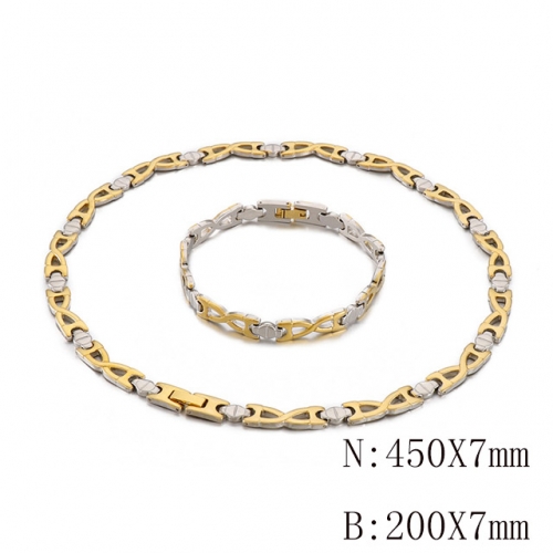 Wholesale Jewelry Sets Stainless Steel 316L Necklace & Bracelet Set NO.#SJ113S189627