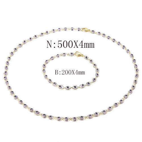 Wholesale Jewelry Sets Stainless Steel 316L Necklace & Bracelet Set NO.#SJ113S190875