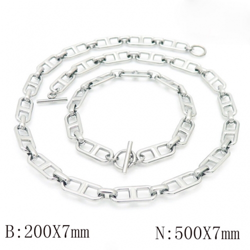 Wholesale Jewelry Sets Stainless Steel 316L Necklace & Bracelet Set NO.#SJ113S188755