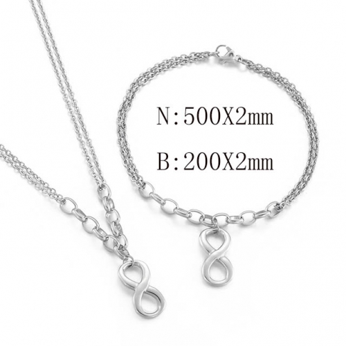 Wholesale Jewelry Sets Stainless Steel 316L Necklace & Bracelet Set NO.#SJ113S143160