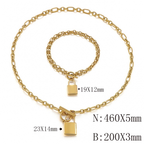 Wholesale Jewelry Sets Stainless Steel 316L Necklace & Bracelet Set NO.#SJ113S138513