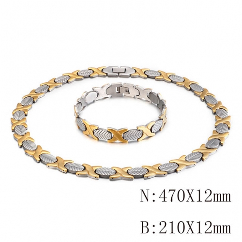 Wholesale Jewelry Sets Stainless Steel 316L Necklace & Bracelet Set NO.#SJ113SS103525