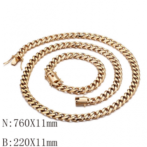 Wholesale Jewelry Sets Stainless Steel 316L Necklace & Bracelet Set NO.#SJ113SG96879