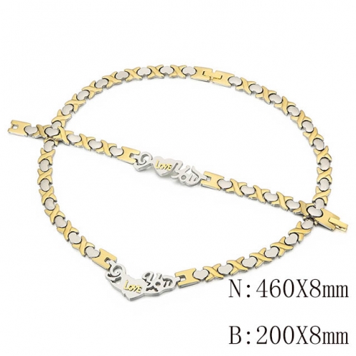 Wholesale Jewelry Sets Stainless Steel 316L Necklace & Bracelet Set NO.#SJ113S81776