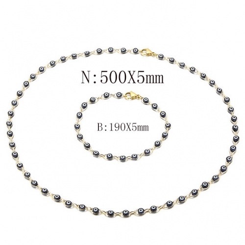 Wholesale Jewelry Sets Stainless Steel 316L Necklace & Bracelet Set NO.#SJ113S188262