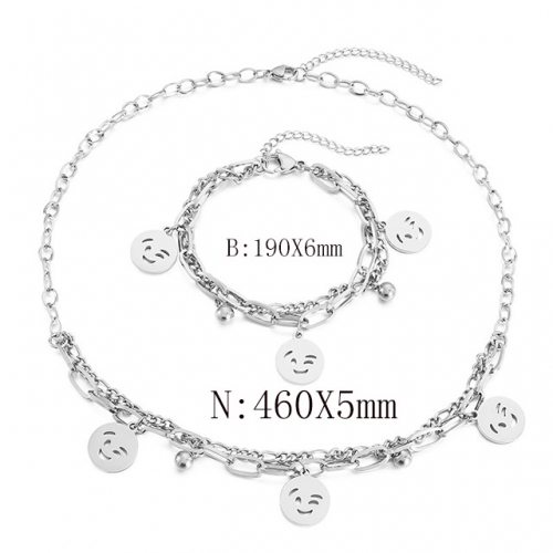 Wholesale Jewelry Sets Stainless Steel 316L Necklace & Bracelet Set NO.#SJ113S188058