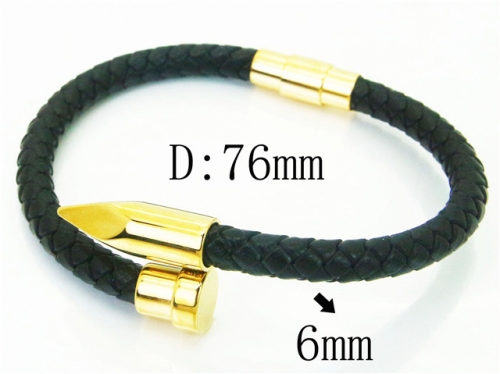 BC Jewelry Wholesale Leather Bracelet Stainless Steel Bracelet Jewelry NO.#BC62B0665HOC