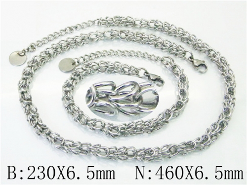 BC Wholesale Jewelry Sets Stainless Steel 316L Necklace & Bracelet Set NO.#BC40S0519HCC