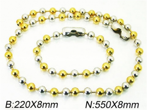 BC Wholesale Jewelry Sets Stainless Steel 316L Necklace & Bracelet Set NO.#BC01S0200HN