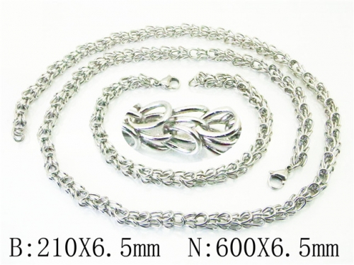 BC Wholesale Jewelry Sets Stainless Steel 316L Necklace & Bracelet Set NO.#BC40S0522HHL