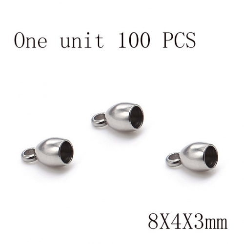 Wholesale DIY Jewelry Stainless Steel 316L Crimps and Cord Ends Fittings NO.#SJ137A8430