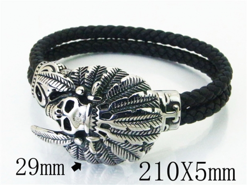 BC Jewelry Wholesale Leather Bracelet Stainless Steel Bracelet Jewelry NO.#BC23B0213HKD