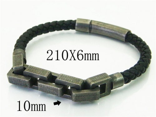 BC Jewelry Wholesale Leather Bracelet Stainless Steel Bracelet Jewelry NO.#BC23B0220IIQ