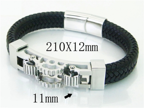 BC Jewelry Wholesale Leather Bracelet Stainless Steel Bracelet Jewelry NO.#BC23B0225IMC