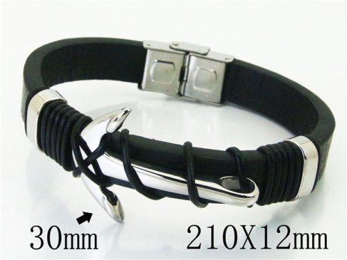 BC Jewelry Wholesale Leather Bracelet Stainless Steel Bracelet Jewelry NO.#BC23B0209HLZ