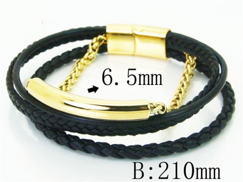 BC Jewelry Wholesale Leather Bracelet Stainless Steel Bracelet Jewelry NO.#BC23B0242HNE