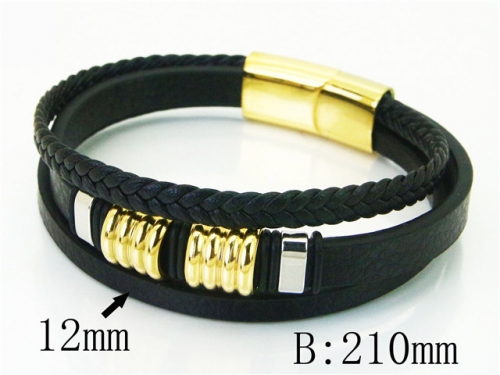 BC Jewelry Wholesale Leather Bracelet Stainless Steel Bracelet Jewelry NO.#BC23B0250HMS