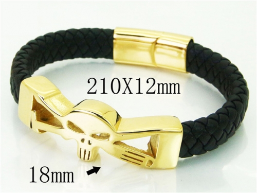 BC Jewelry Wholesale Leather Bracelet Stainless Steel Bracelet Jewelry NO.#BC23B0223HNC
