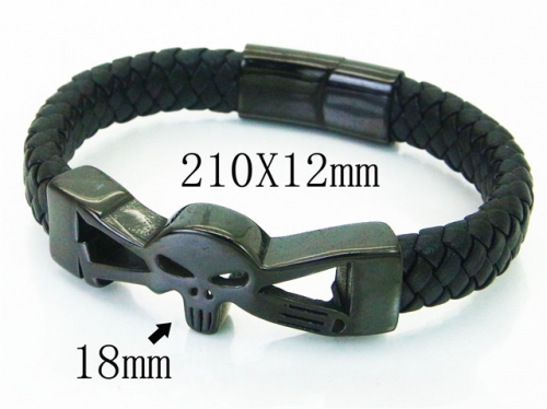 BC Jewelry Wholesale Leather Bracelet Stainless Steel Bracelet Jewelry NO.#BC23B0224HNX