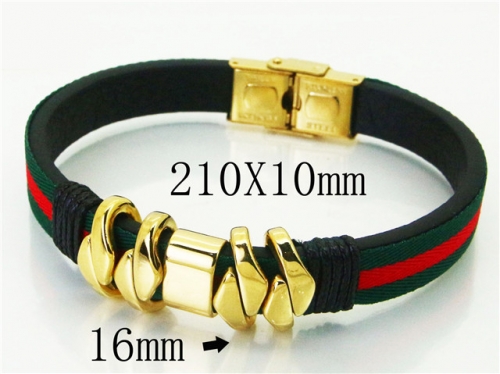 BC Jewelry Wholesale Leather Bracelet Stainless Steel Bracelet Jewelry NO.#BC23B0207HPW