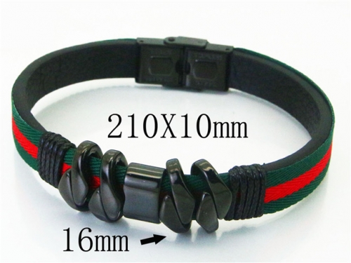 BC Jewelry Wholesale Leather Bracelet Stainless Steel Bracelet Jewelry NO.#BC23B0208HPA