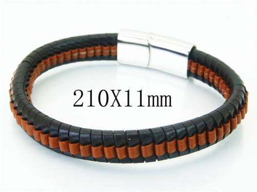 BC Jewelry Wholesale Leather Bracelet Stainless Steel Bracelet Jewelry NO.#BC23B0232HMD