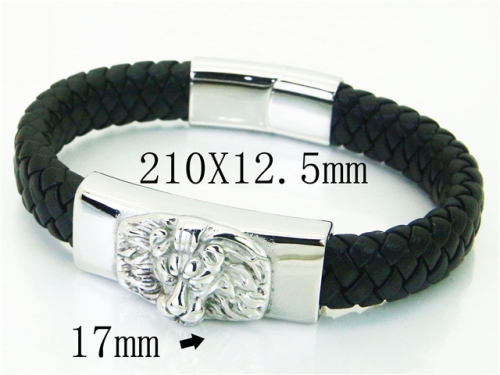 BC Jewelry Wholesale Leather Bracelet Stainless Steel Bracelet Jewelry NO.#BC23B0227HKW