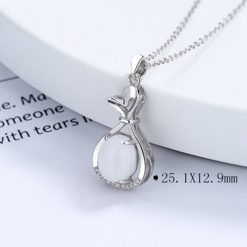 BC Wholesale 925 Silver Necklace Fashion Silver Pendant and Chain Necklace NO.#925SJ8N1E5303
