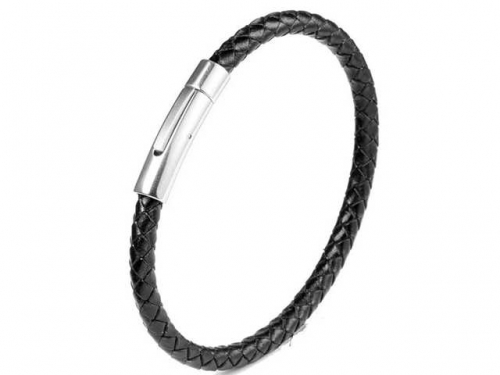 BC Jewelry Wholesale Leather Bracelet Stainless Steel And Leather Bracelet Jewelry NO.#SJ54B0159