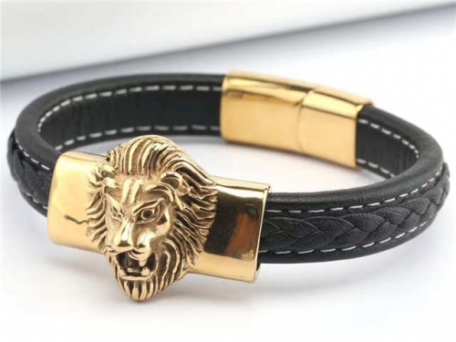 BC Jewelry Wholesale Leather Bracelet Stainless Steel And Leather Bracelet Jewelry NO.#SJ54B0152