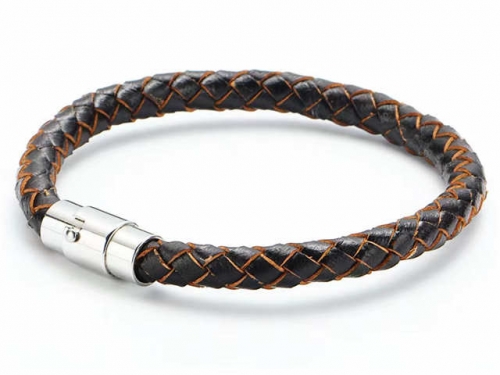 BC Jewelry Wholesale Leather Bracelet Stainless Steel And Leather Bracelet Jewelry NO.#SJ54B0148
