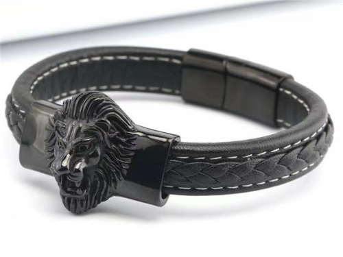 BC Jewelry Wholesale Leather Bracelet Stainless Steel And Leather Bracelet Jewelry NO.#SJ54B0153