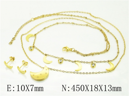 BC Wholesale Jewelry Sets 316L Stainless Steel Jewelry Earrings Necklace Sets NO.#BC71S0096HQL