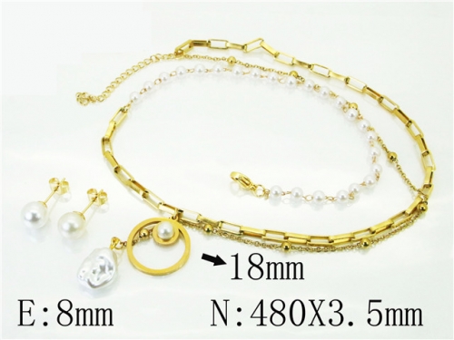 BC Wholesale Jewelry Sets 316L Stainless Steel Jewelry Earrings Necklace Sets NO.#BC71S0048OL