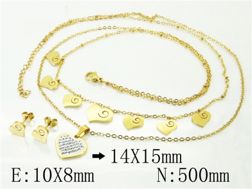 BC Wholesale Jewelry Sets 316L Stainless Steel Jewelry Earrings Necklace Sets NO.#BC89S0524OLS