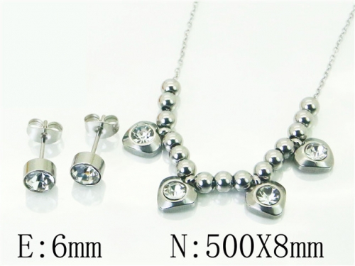 BC Wholesale Jewelry Sets 316L Stainless Steel Jewelry Earrings Necklace Sets NO.#BC91S1529PC