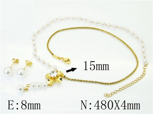 BC Wholesale Jewelry Sets 316L Stainless Steel Jewelry Earrings Necklace Sets NO.#BC71S0041NL