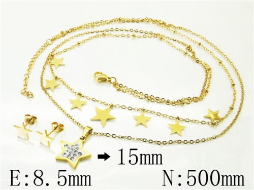 BC Wholesale Jewelry Sets 316L Stainless Steel Jewelry Earrings Necklace Sets NO.#BC89S0519OLC