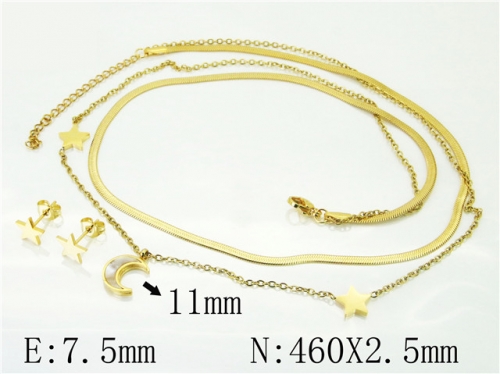 BC Wholesale Jewelry Sets 316L Stainless Steel Jewelry Earrings Necklace Sets NO.#BC71S0065HHC