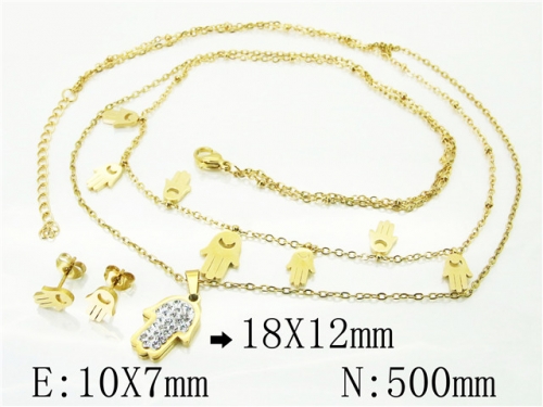 BC Wholesale Jewelry Sets 316L Stainless Steel Jewelry Earrings Necklace Sets NO.#BC89S0533OLS