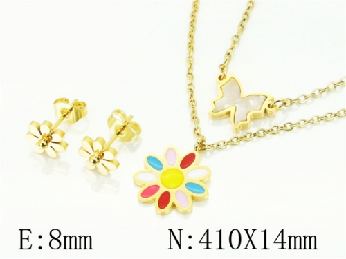 BC Wholesale Jewelry Sets 316L Stainless Steel Jewelry Earrings Necklace Sets NO.#BC71S0069PLE