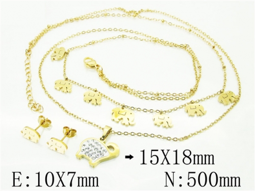 BC Wholesale Jewelry Sets 316L Stainless Steel Jewelry Earrings Necklace Sets NO.#BC89S0529OLE