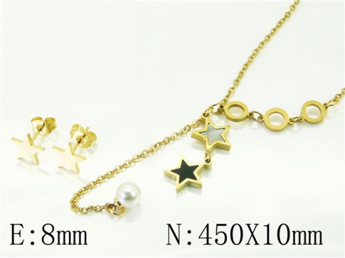 BC Wholesale Jewelry Sets 316L Stainless Steel Jewelry Earrings Necklace Sets NO.#BC71S0083NLD
