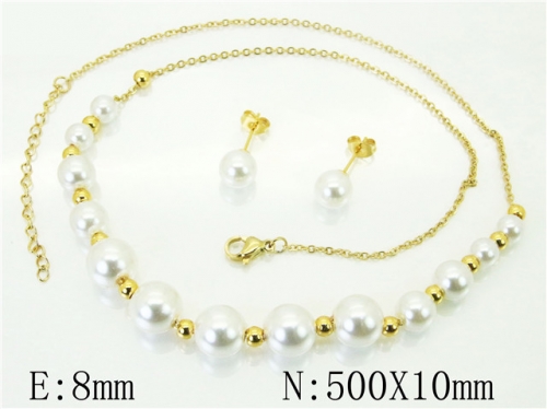 BC Wholesale Jewelry Sets 316L Stainless Steel Jewelry Earrings Necklace Sets NO.#BC59S2492NL