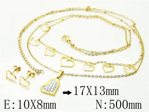 BC Wholesale Jewelry Sets 316L Stainless Steel Jewelry Earrings Necklace Sets NO.#BC89S0532OLF