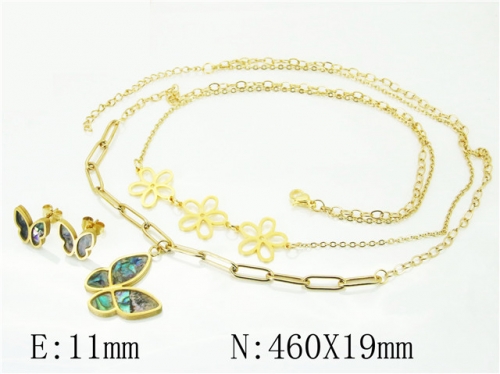 BC Wholesale Jewelry Sets 316L Stainless Steel Jewelry Earrings Necklace Sets NO.#BC71S0067PL