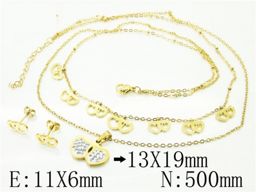 BC Wholesale Jewelry Sets 316L Stainless Steel Jewelry Earrings Necklace Sets NO.#BC89S0530OLW