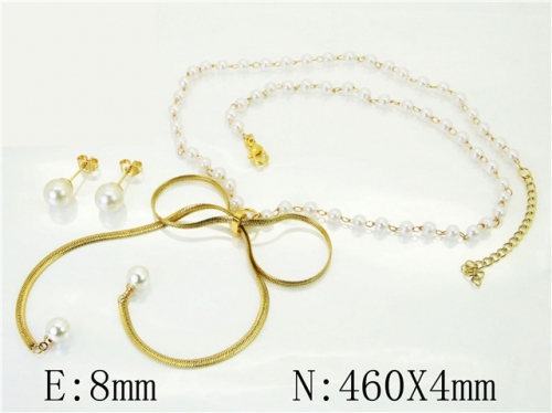 BC Wholesale Jewelry Sets 316L Stainless Steel Jewelry Earrings Necklace Sets NO.#BC71S0043NLC