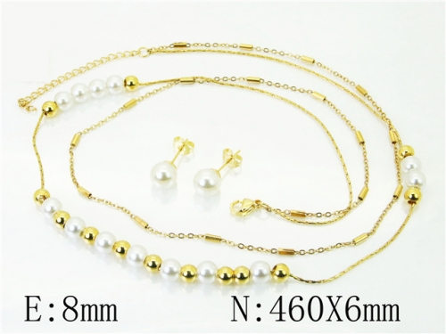 BC Wholesale Jewelry Sets 316L Stainless Steel Jewelry Earrings Necklace Sets NO.#BC71S0040PL